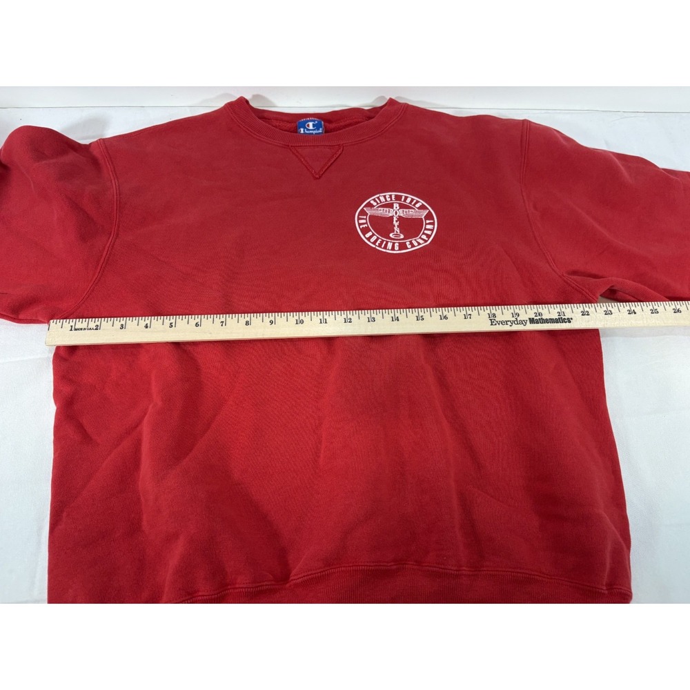 Vintage Champion Boeing Red Crewneck Sweatshirt Size XL Since 1916 The Boeing Co - Picture 5 of 7